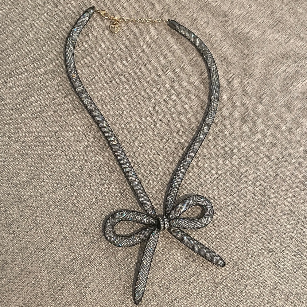 Betsey Johnson Mesh Bow Collar Necklace